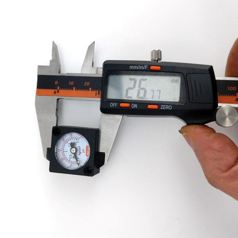 Mini gauge 27mm x 27mm x 8mm Radial Stem - 0-15psi - Image 3